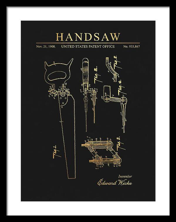 Handsaw Gold Patent Us933867a