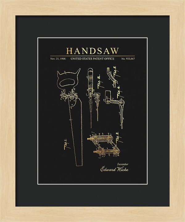 Handsaw Gold Patent Us933867a