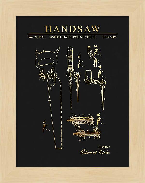 Handsaw Gold Patent Us933867a