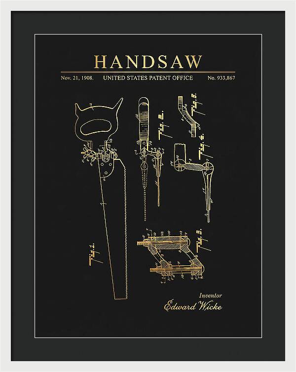 Handsaw Gold Patent Us933867a