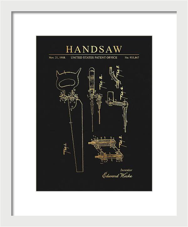 Handsaw Gold Patent Us933867a