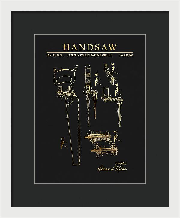 Handsaw Gold Patent Us933867a
