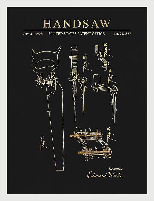 Handsaw Gold Patent Us933867a