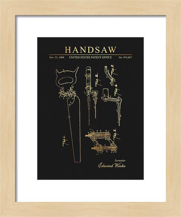 Handsaw Gold Patent Us933867a