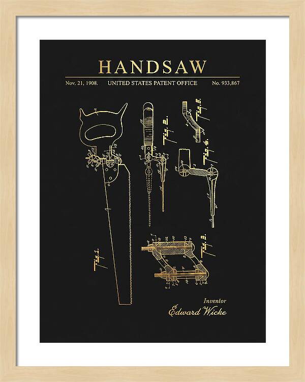 Handsaw Gold Patent Us933867a