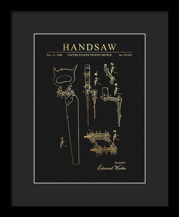 Handsaw Gold Patent Us933867a