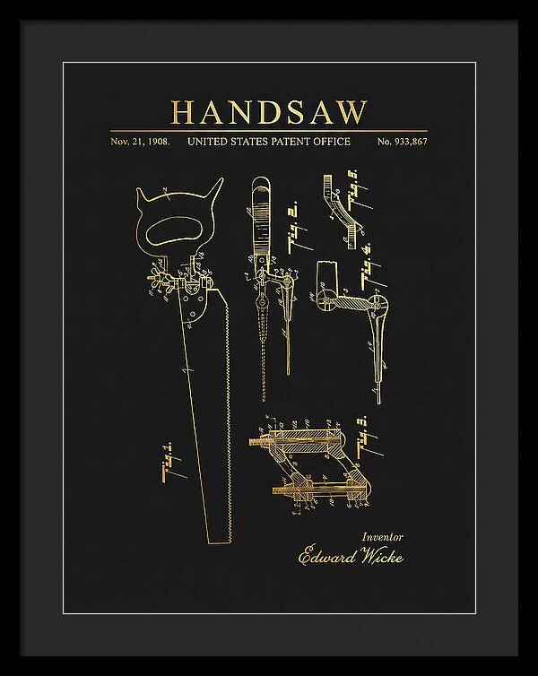 Handsaw Gold Patent Us933867a