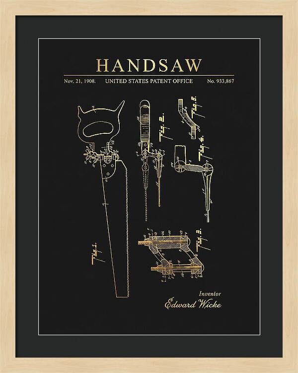 Handsaw Gold Patent Us933867a