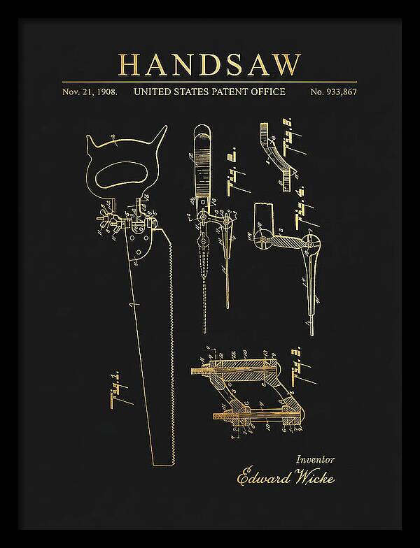 Handsaw Gold Patent Us933867a