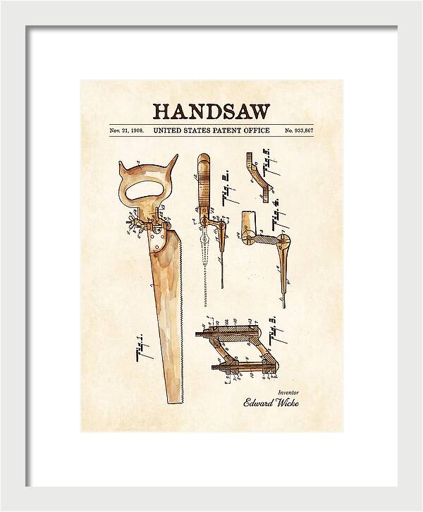 Handsaw Watercolor Patent Us933867a