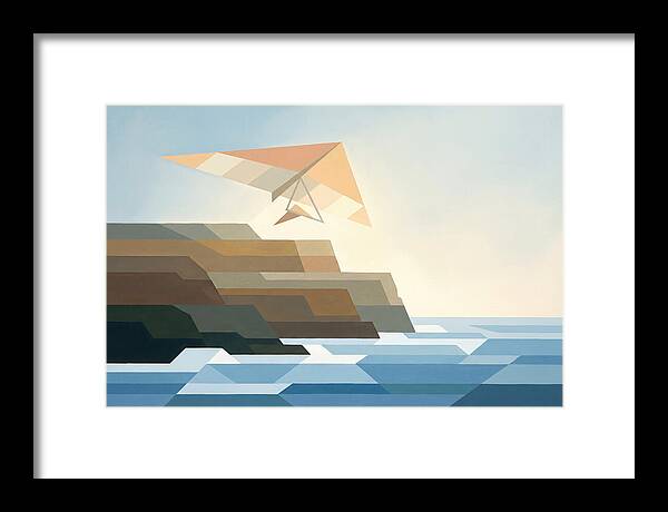 Hang Glider Over Coastal Cliffs