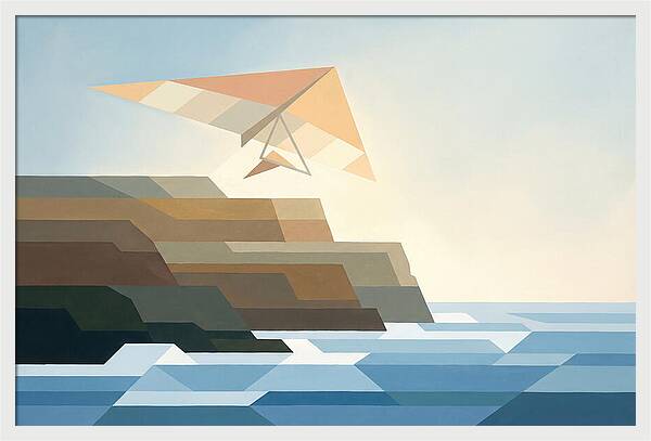 Hang Glider Over Coastal Cliffs