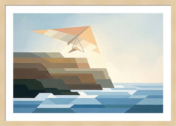 Hang Glider Over Coastal Cliffs