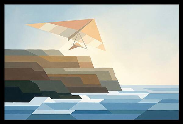 Hang Glider Over Coastal Cliffs