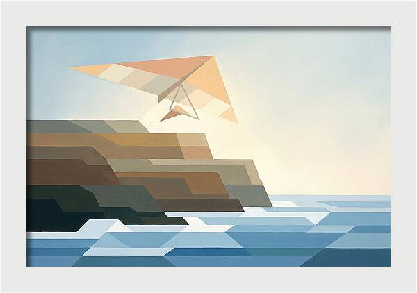 Hang Glider Over Coastal Cliffs