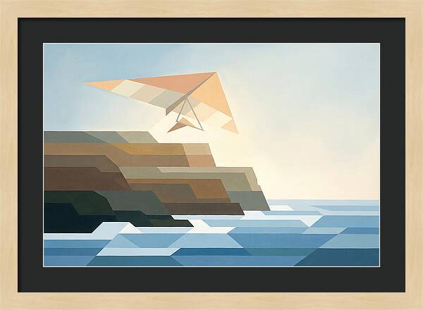 Hang Glider Over Coastal Cliffs
