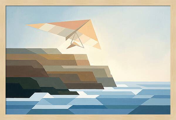 Hang Glider Over Coastal Cliffs