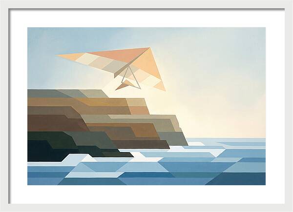 Hang Glider Over Coastal Cliffs