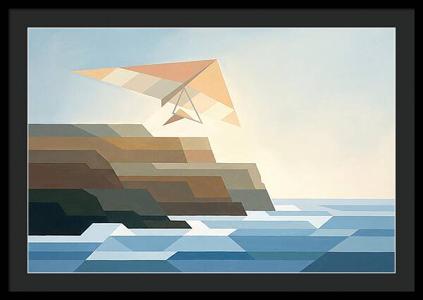 Hang Glider Over Coastal Cliffs