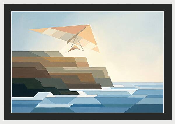 Hang Glider Over Coastal Cliffs