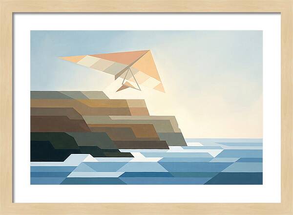 Hang Glider Over Coastal Cliffs