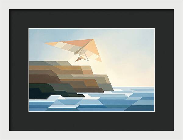 Hang Glider Over Coastal Cliffs
