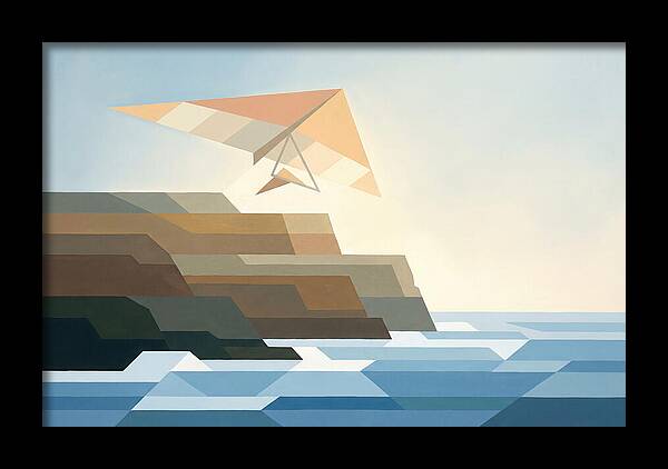 Hang Glider Over Coastal Cliffs