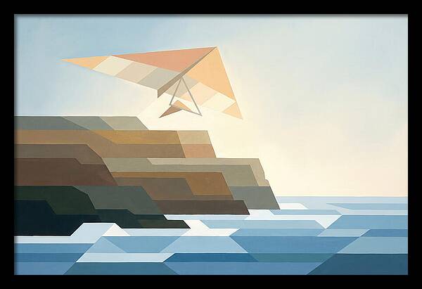Hang Glider Over Coastal Cliffs