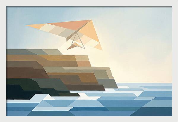 Hang Glider Over Coastal Cliffs