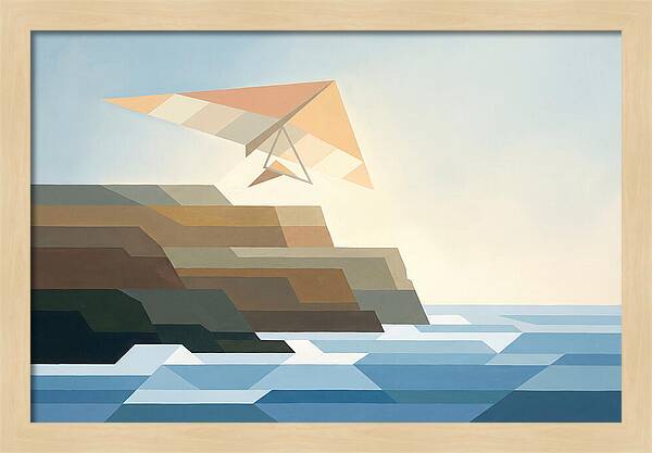 Hang Glider Over Coastal Cliffs