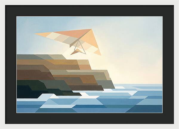 Hang Glider Over Coastal Cliffs