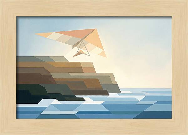 Hang Glider Over Coastal Cliffs
