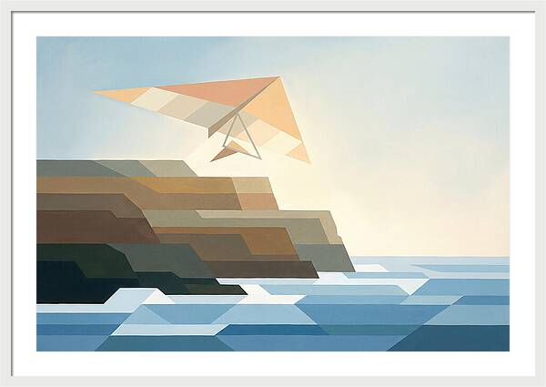Hang Glider Over Coastal Cliffs