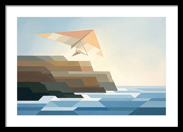Hang Glider Over Coastal Cliffs