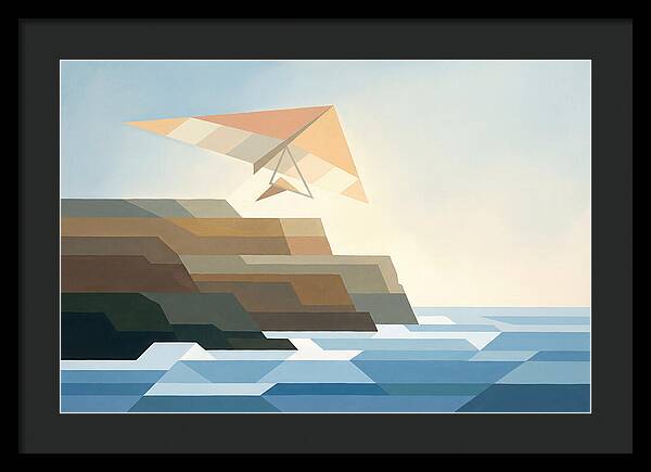 Hang Glider Over Coastal Cliffs