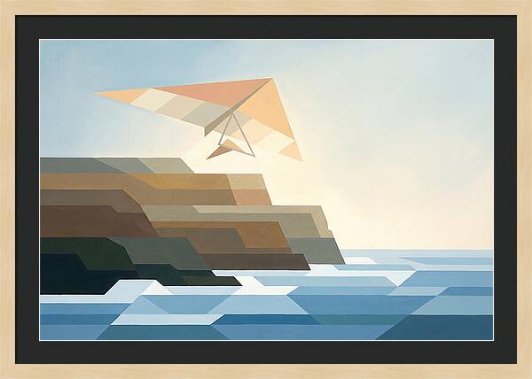 Hang Glider Over Coastal Cliffs