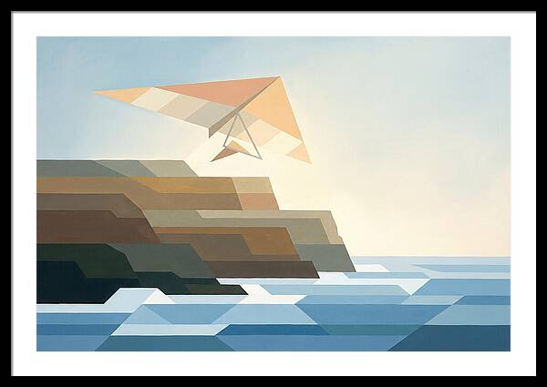 Hang Glider Over Coastal Cliffs