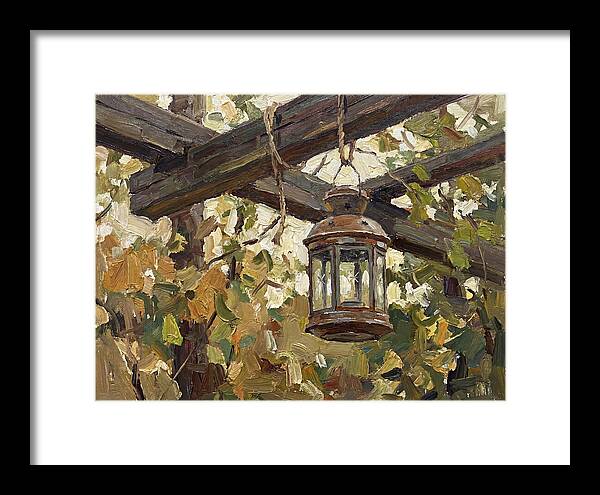 Hanging Lantern Among Leaves