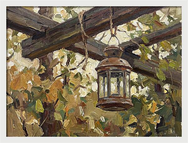 Hanging Lantern Among Leaves
