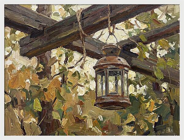 Hanging Lantern Among Leaves