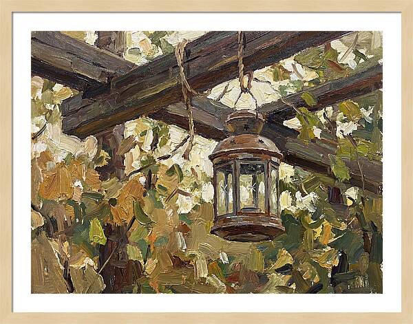 Hanging Lantern Among Leaves