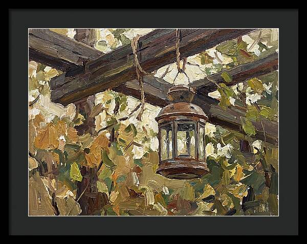 Hanging Lantern Among Leaves