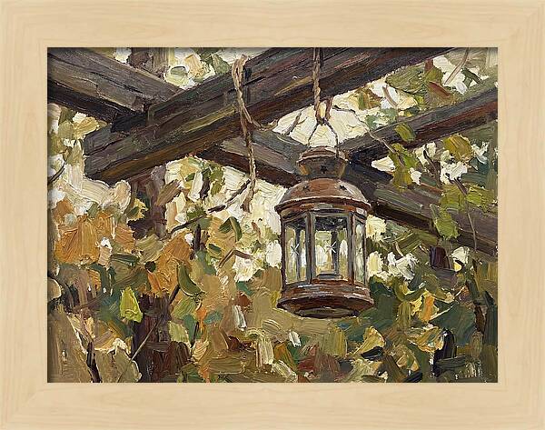Hanging Lantern Among Leaves