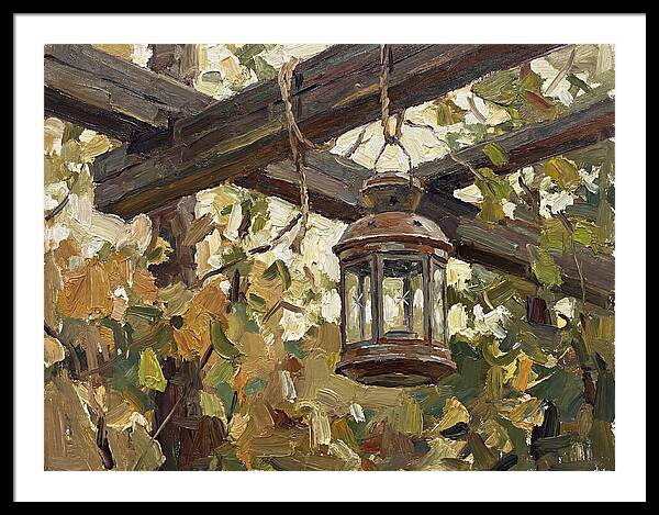 Hanging Lantern Among Leaves