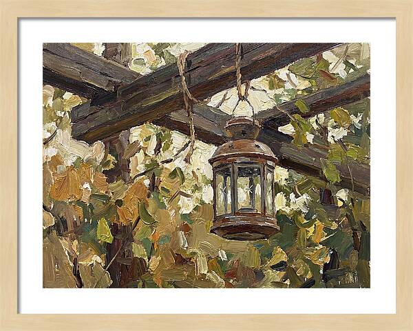 Hanging Lantern Among Leaves