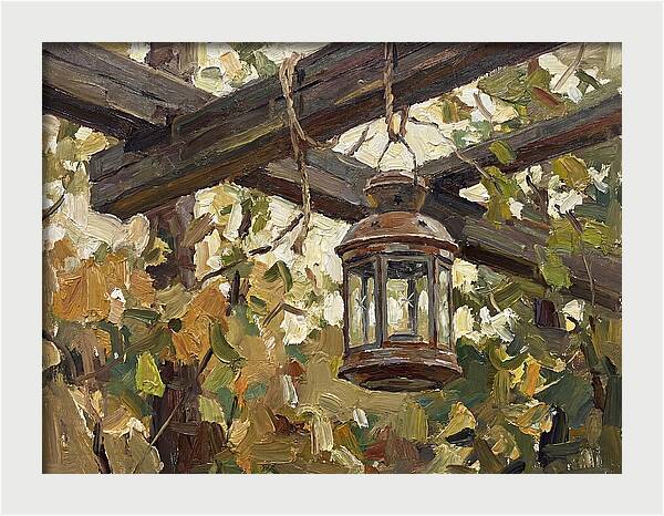 Hanging Lantern Among Leaves