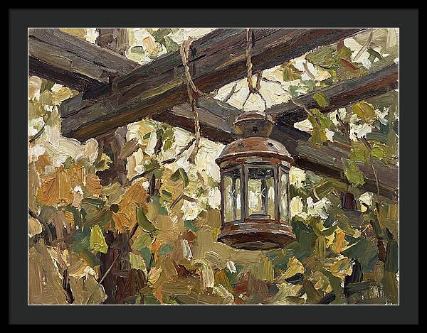 Hanging Lantern Among Leaves