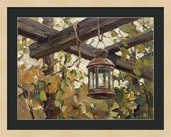 Hanging Lantern Among Leaves