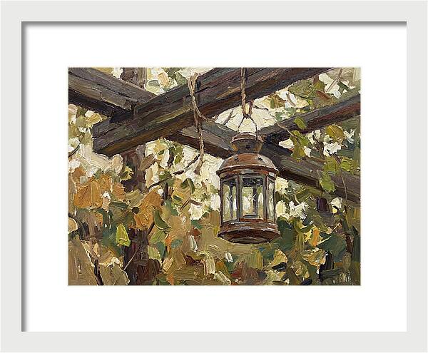 Hanging Lantern Among Leaves