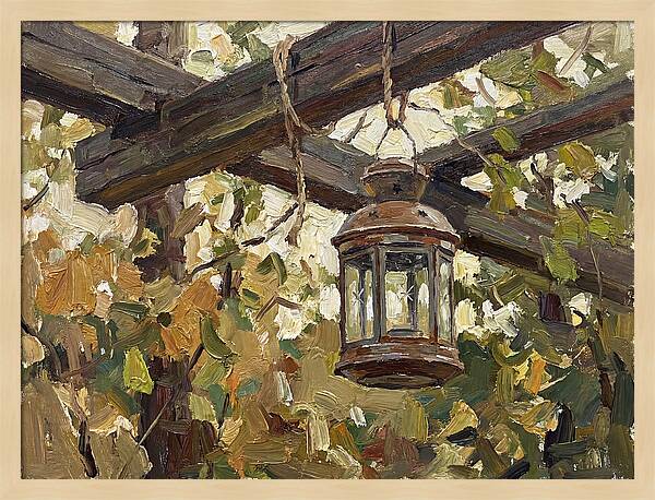 Hanging Lantern Among Leaves